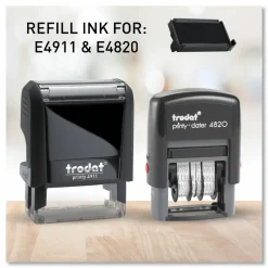 Trodat E4820 Replacement Ink Pad - 1 Each - Black Ink - Plastic