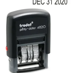 Trodat 4820 Self-Inking Stamp, Date Only, 3/8" x 1 5/8", 65% Recycled, Black