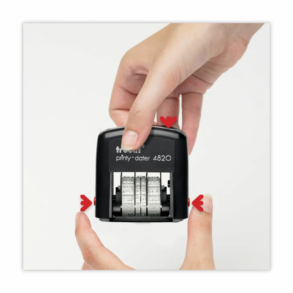 Trodat 4820 Self-Inking Stamp, Date Only, 3/8" x 1 5/8", 65% Recycled, Black
