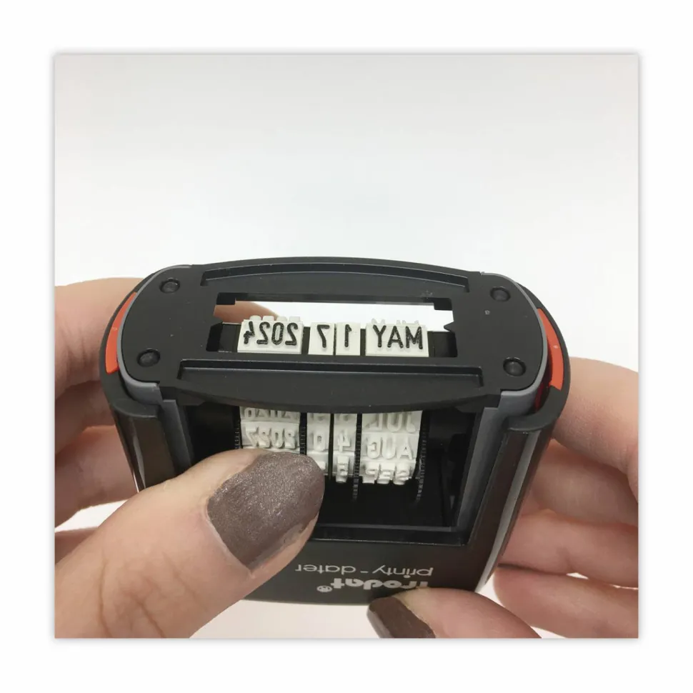 Trodat 4820 Self-Inking Stamp, Date Only, 3/8" x 1 5/8", 65% Recycled, Black