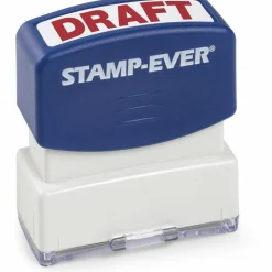 Trodat Stamp-Ever Pre-Inked DRAFT HERE Stamp - DRAFT - 0.55" Impression Width x 1.50" Impression Length - Red - 1 Each
