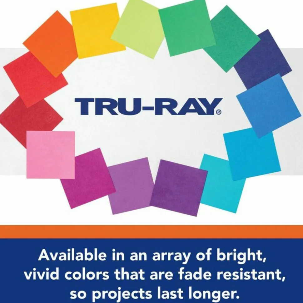 Tru-Ray Construction Paper, 50% Recycled, 18" x 24", Sky Blue, Pack Of 50