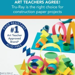 Tru-Ray Construction Paper, 50% Recycled, 12" x 18", Yellow, Pack Of 50
