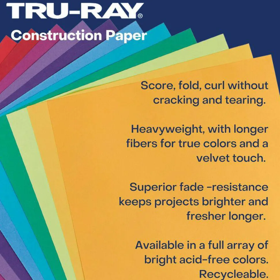 Tru-Ray Construction Paper, 50% Recycled, 12" x 18", Violet, Pack Of 50