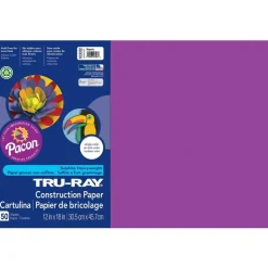 Tru-Ray Construction Paper, 50% Recycled, 12" x 18", Magenta, Pack Of 50