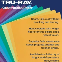 Tru-Ray Construction Paper, 50% Recycled, 18" x 24", Yellow, Pack Of 50