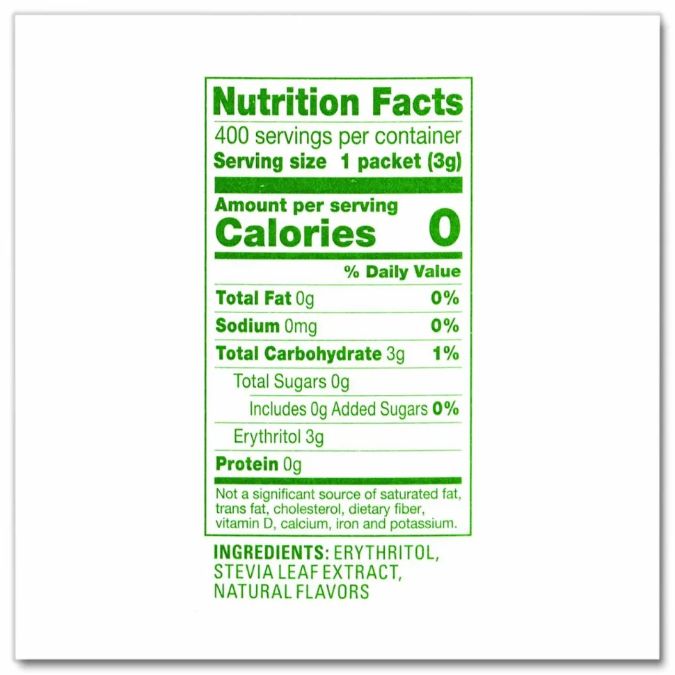 Truvia Natural Sugar Substitute, 0.12 oz Packet, 140/Box