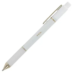 TUL BP Series Retractable Ballpoint Pens, Medium Point, 1.0 mm, Pearl White Barrel, Blue Ink, Pack Of 12 Pens