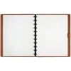 TUL Discbound Notebook With Leather Cover, Letter Size, Narrow Ruled, 60 Sheets, Brown