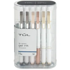 TUL GL Series Retractable Gel Pens, Medium Point, 0.7 mm, Pearl White Barrel, Blue Ink, Pack Of 12 Pens