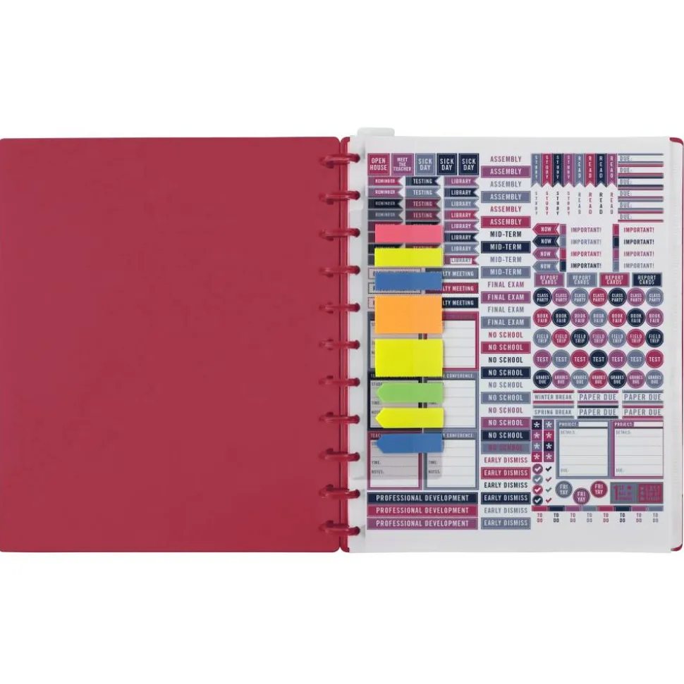 2026-2027 TUL Discbound Monthly Teacher Planner, Letter Size, Pink, July To June, 2026 to 2027 Calendar