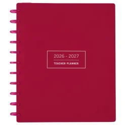 2026-2027 TUL Discbound Monthly Teacher Planner, Letter Size, Pink, July To June, 2026 to 2027 Calendar