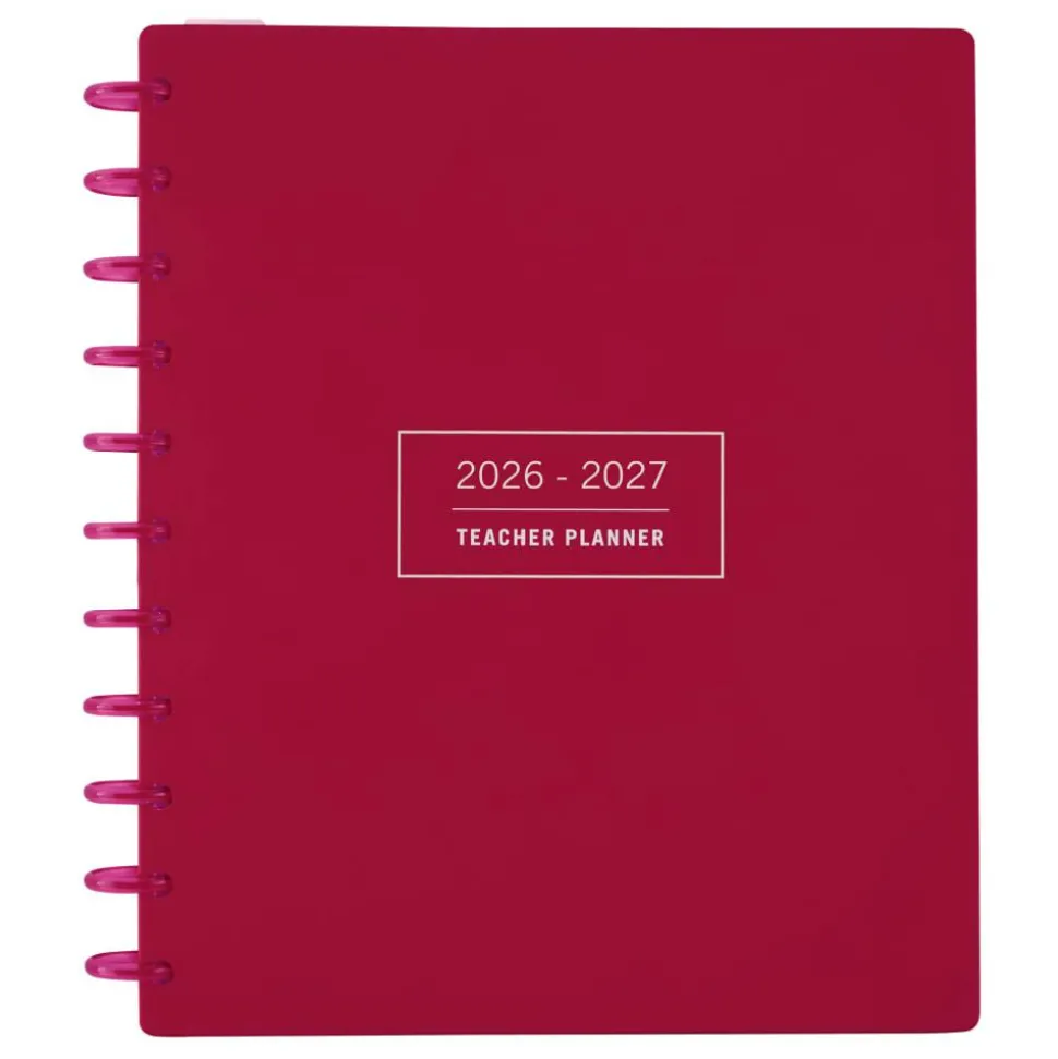 2026-2027 TUL Discbound Monthly Teacher Planner, Letter Size, Pink, July To June, 2026 to 2027 Calendar