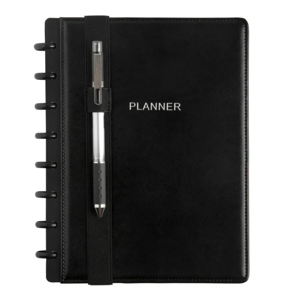 TUL Discbound Notebook Pen Loop Holders, Letter/Junior Sizes, Black, Set Of 2 Holders