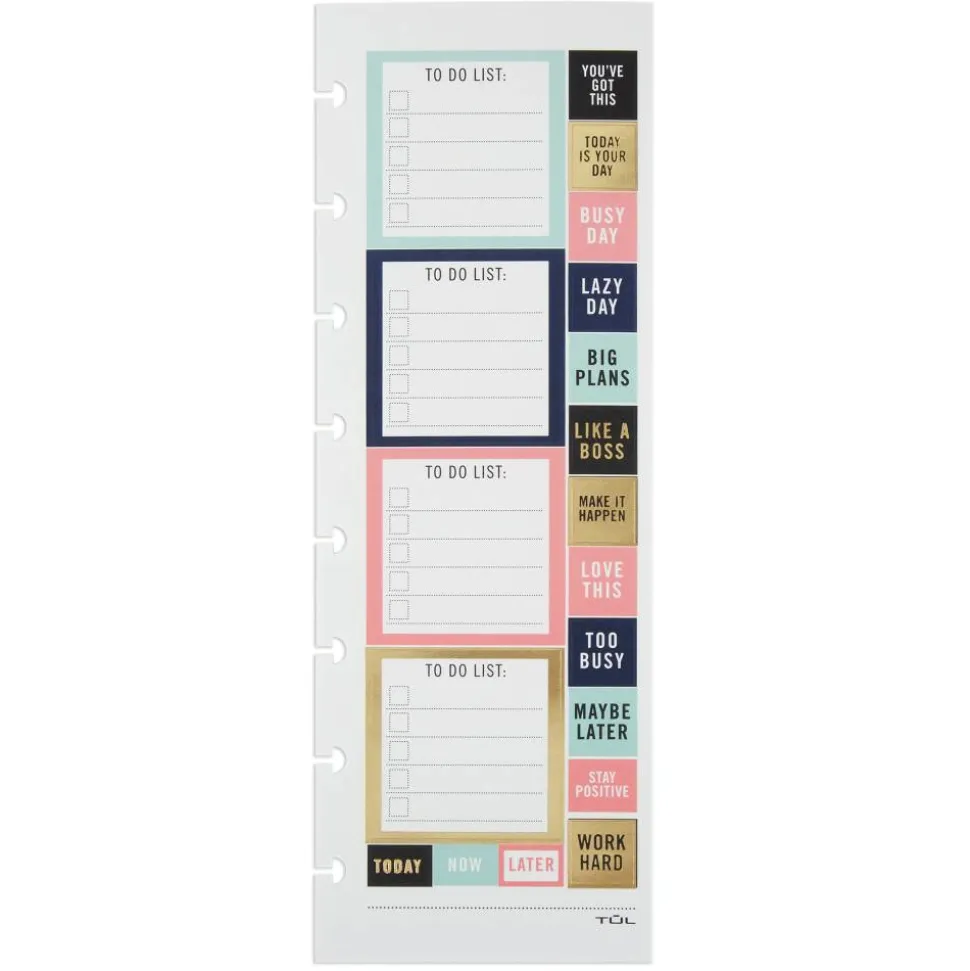 TUL Discbound Notebook Sticker Sheets, 3" x 8-1/2", Assorted, 10 Sheets, 2 Sheets of 5 Designs