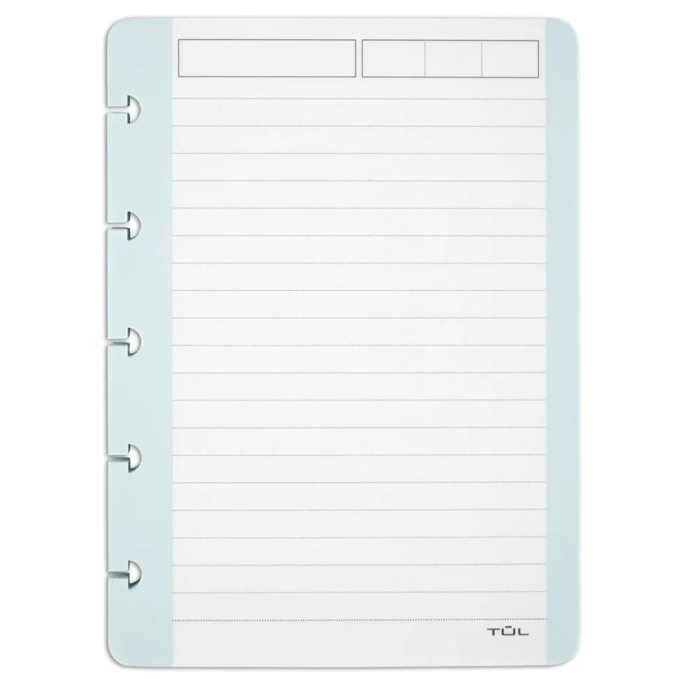 TUL Discbound Notebook Task Pad, 4" x 5-1/2", 50 Sheets, Teal/White