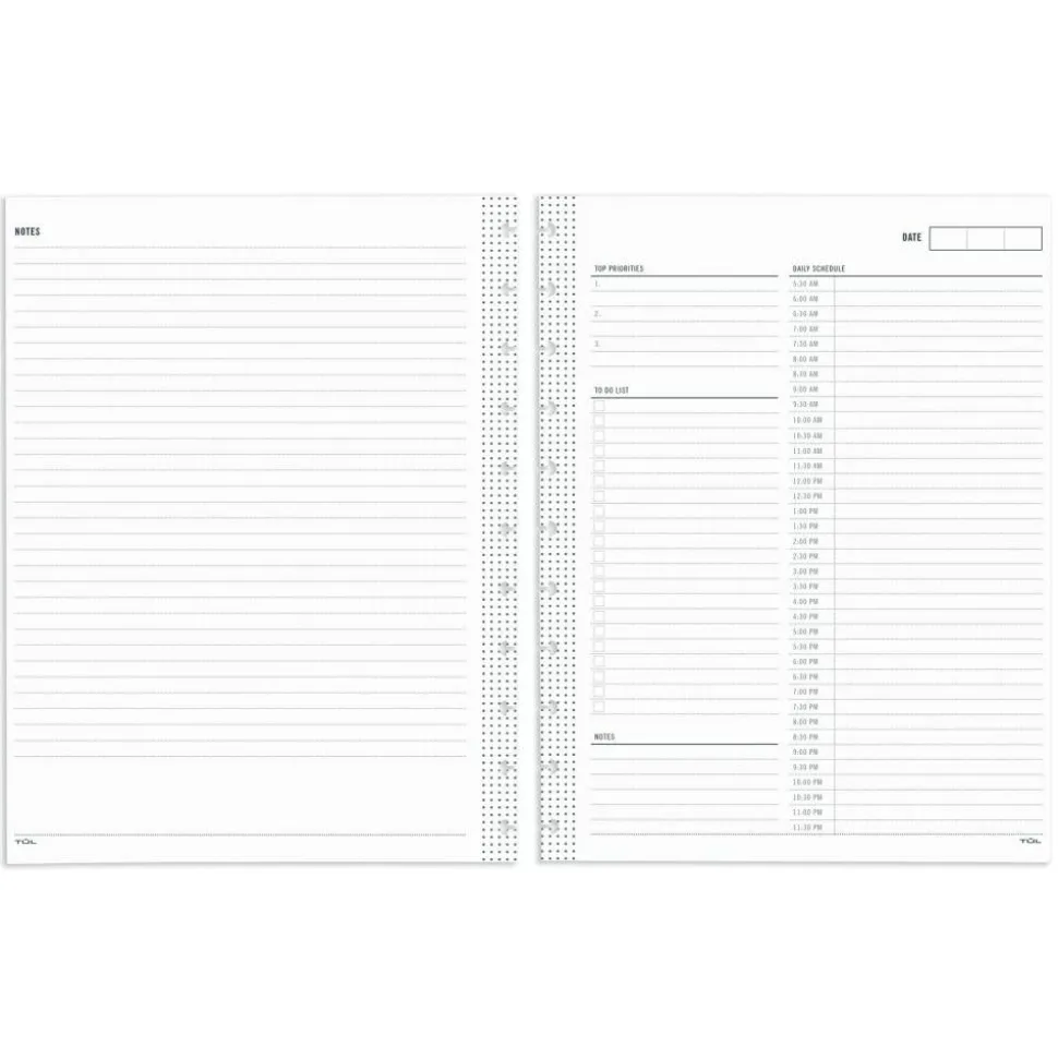 TUL Discbound Undated Daily Refill Pages, 8-1/2" x 11", Undated, 50 Sheets