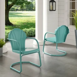 Tulip 2Pc Outdoor Metal Armchair Set
