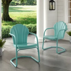 Tulip 2Pc Outdoor Metal Armchair Set