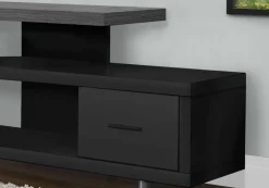 Tv Stand, 60 Inch, Console, Media Entertainment Center, Storage Cabinet, Living Room, Bedroom, Black And Grey Laminate, Contemporary, Modern