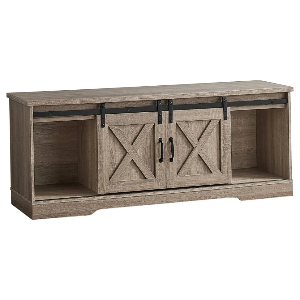 Tv Stand, 60 Inch, Console, Media Entertainment Center, Storage Cabinet, Living Room, Bedroom, Brown Laminate, Transitional