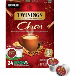 Twinings Chai Tea Keurig K-Cup Pods, 0.11 Oz, 24/Box