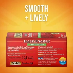 Twinings English Breakfast Decaf Tea Bags, 25/Box