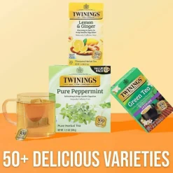 Twinings Lemon & Ginger Herbal Tea Bags, 25/Box
