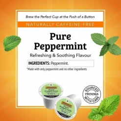 Twinings Pure Peppermint Tea, Keurig K-Cup Pods, 24/Box