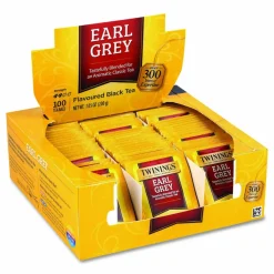 TWININGS Tea Bags, Earl Grey, Individually Wrapped, 100/Carton