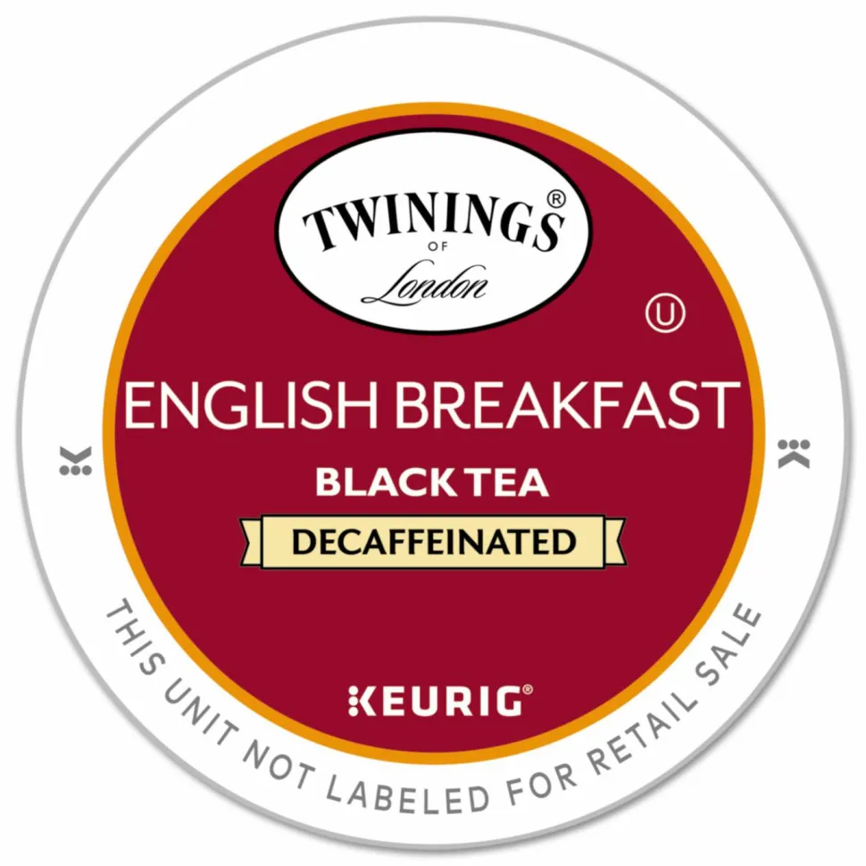 TWININGS Tea K-Cups, English Breakfast Decaffeinated Tea, 0.11 oz K-Cups, 24/Box