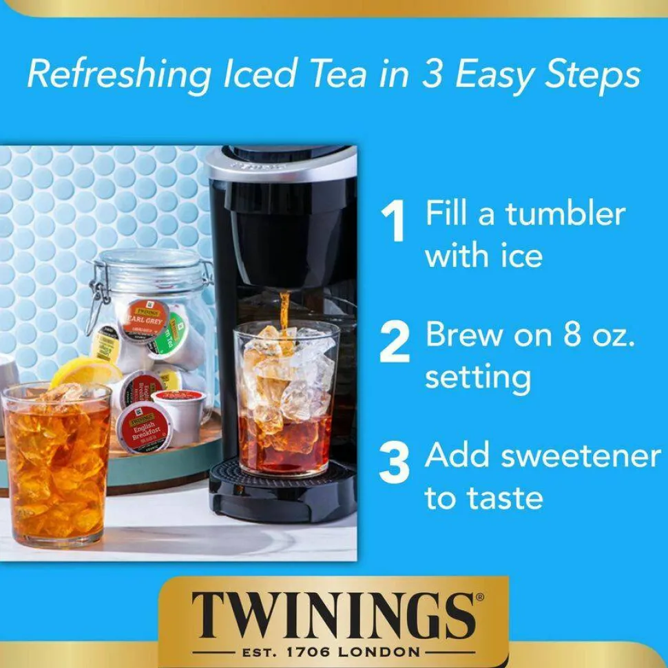 TWININGS Tea K-Cups, English Breakfast Decaffeinated Tea, 0.11 oz K-Cups, 24/Box