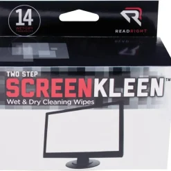 Two Step ScreenKleen Wet and Dry Cleaning Wipes, 5 x 5, 14/Box