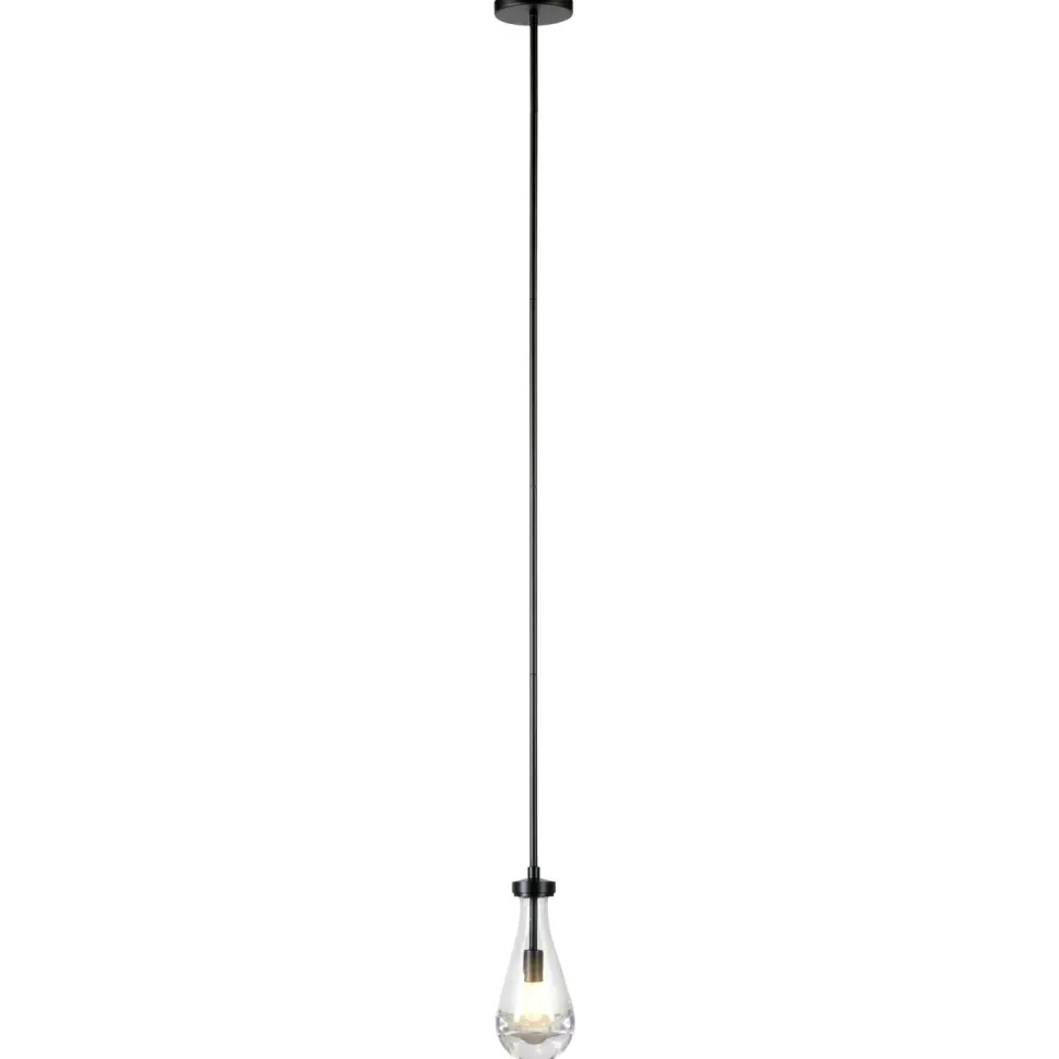 Twyla 5" Wide Pendant with Glass Shade in Blackened Bronze/Clear