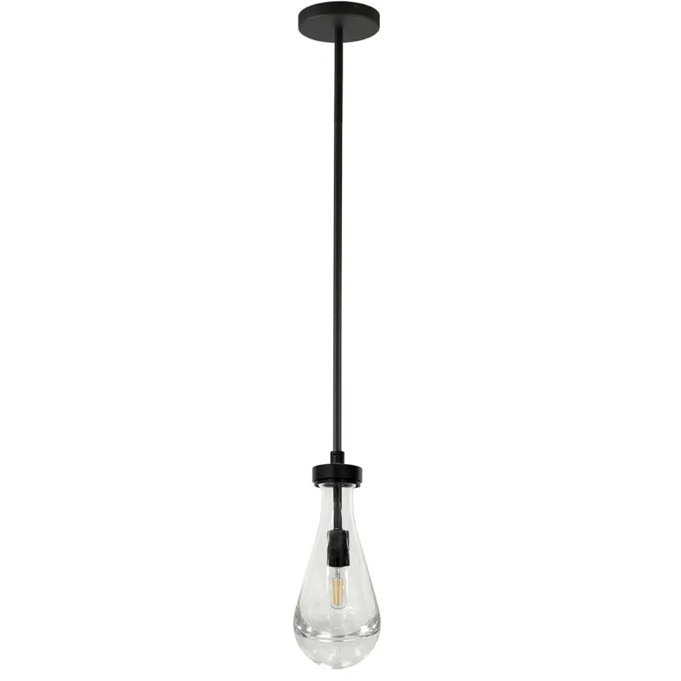 Twyla 5" Wide Pendant with Glass Shade in Blackened Bronze/Clear