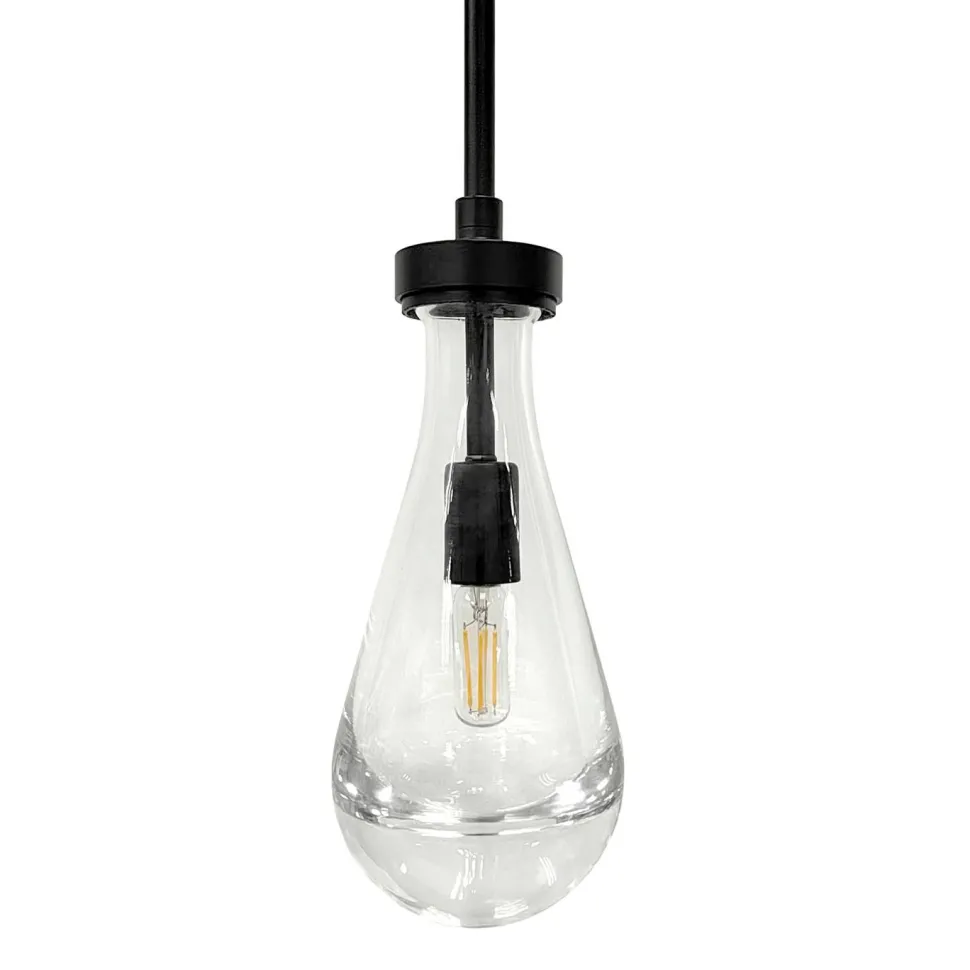 Twyla 5" Wide Pendant with Glass Shade in Blackened Bronze/Clear