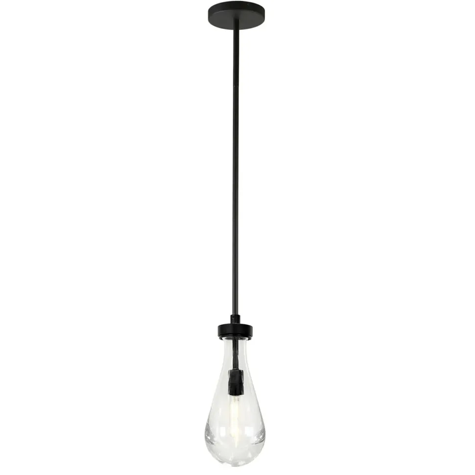 Twyla 5" Wide Pendant with Glass Shade in Blackened Bronze/Clear