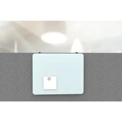 U Brands Frameless Magnetic Cubicle/Wall Glass Dry Erase Board, 12" X 12", Frosted White