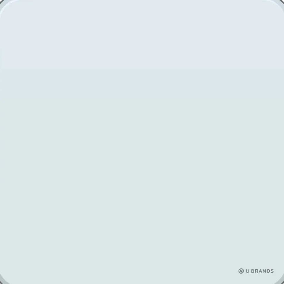 U Brands Frameless Magnetic Cubicle/Wall Glass Dry Erase Board, 12" X 12", Frosted White