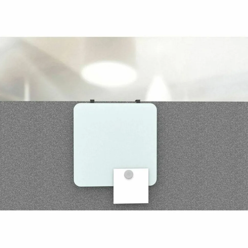U Brands Frameless Magnetic Cubicle/Wall Glass Dry Erase Board, 12" X 12", Frosted White