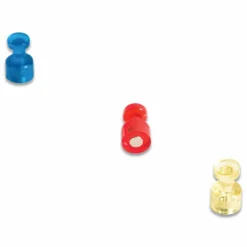 U Brands Magnetic Push Pins, 0.75" Long, 0.38" Diameter, Assorted Colors, 6/Pack