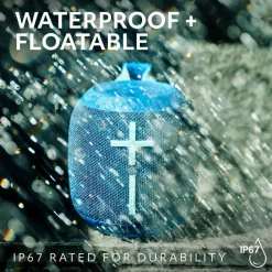 Ultimate Ears WONDERBOOM 4 Portable Waterproof Bluetooth Speaker With Big Bass and 360-Degree Sound, Dustproof Floating Speaker With 131ft (40m) Range, Blue