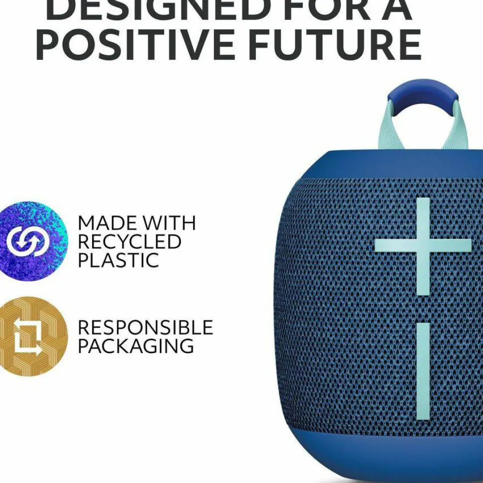 Ultimate Ears WONDERBOOM 4 Portable Waterproof Bluetooth Speaker With Big Bass and 360-Degree Sound, Dustproof Floating Speaker With 131ft (40m) Range, Blue