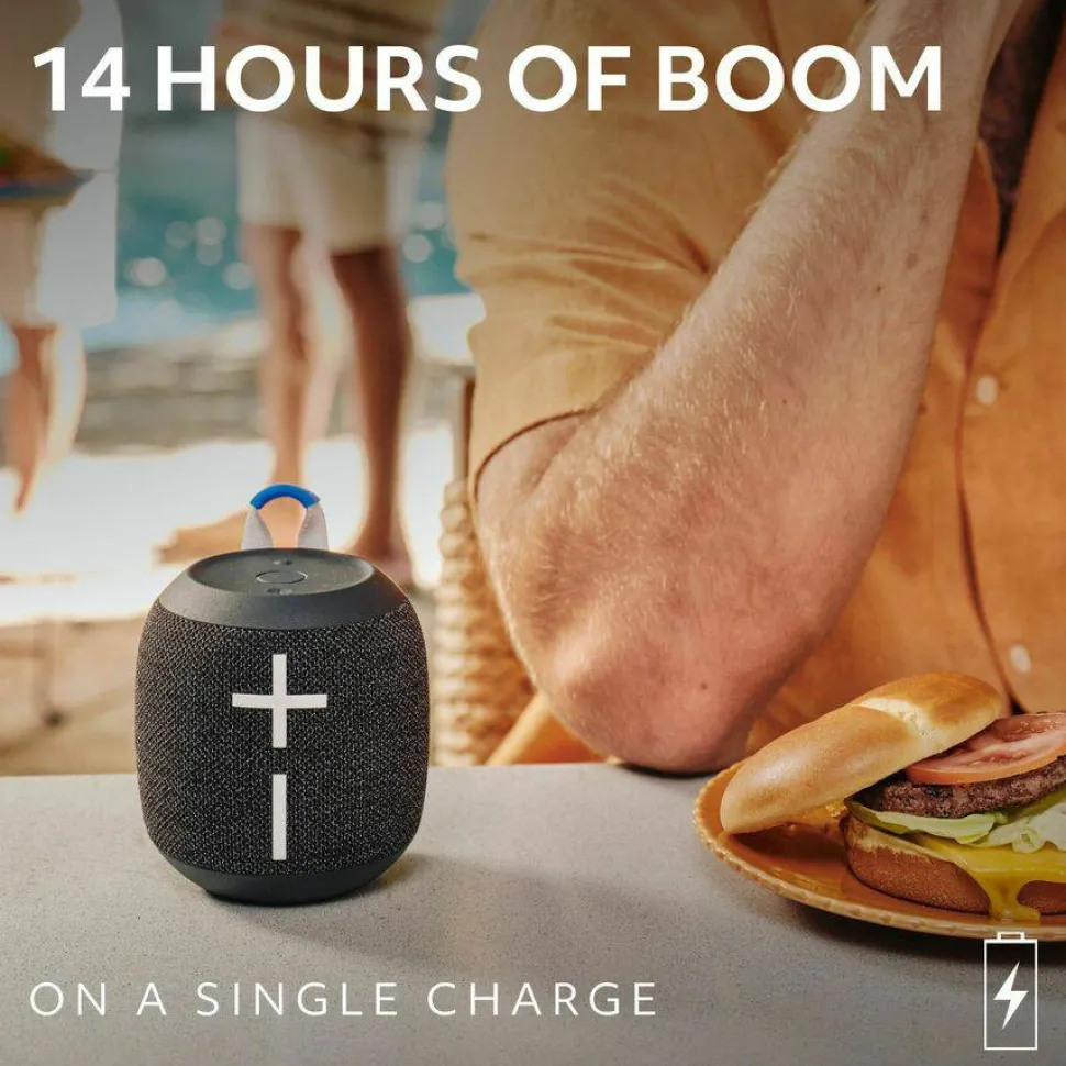 Ultimate Ears WONDERBOOM 4 Portable Waterproof Bluetooth Speaker With Big Bass and 360-Degree Sound, Dustproof Floating Speaker With 131ft (40m) Range, Gray