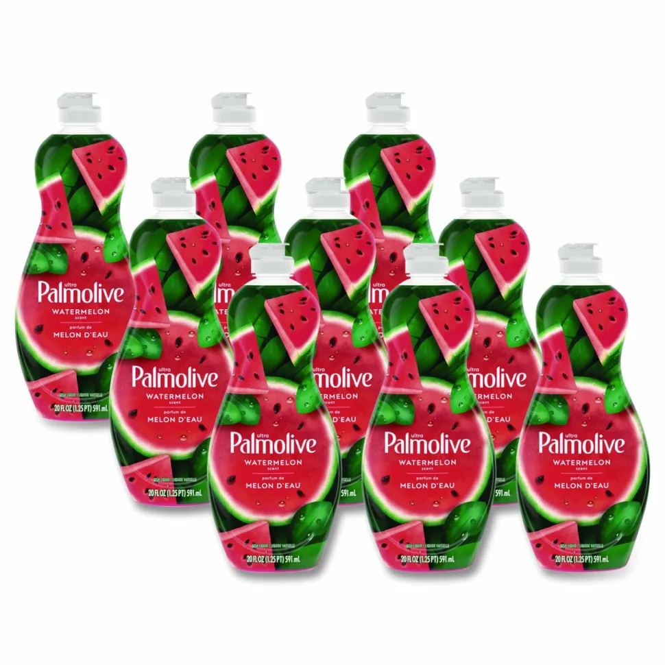 Ultra Palmolive Dishwashing Liquid, Watermelon Scent, 20 oz Bottle, 9/Carton