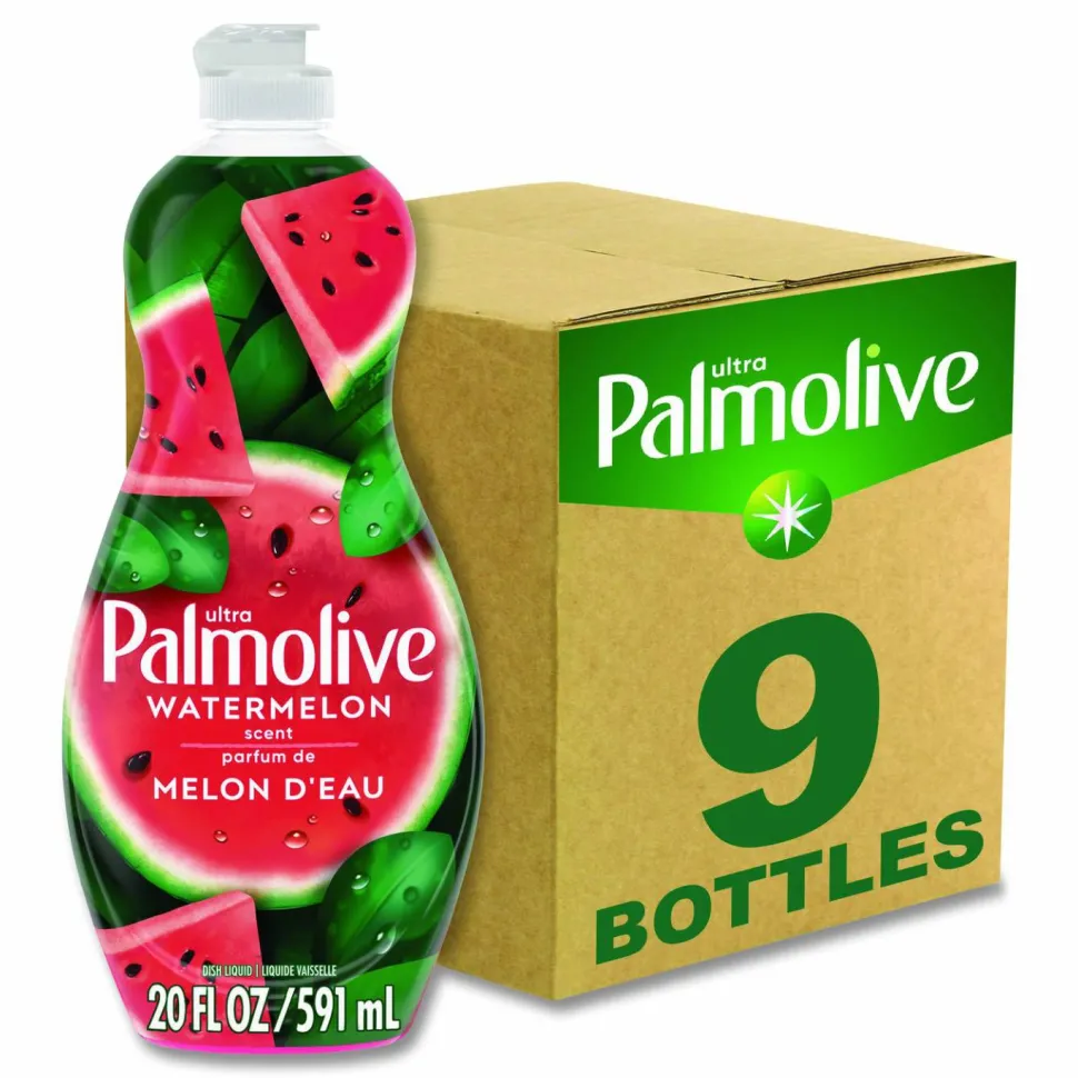 Ultra Palmolive Dishwashing Liquid, Watermelon Scent, 20 oz Bottle, 9/Carton