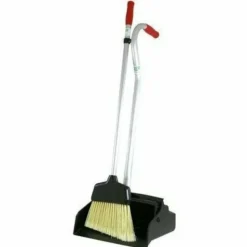 Unger Ergo Dustpan With Broom, Black/Silver/Red