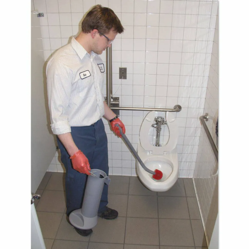 Unger Ergo Toilet Brush System, Gray/Red