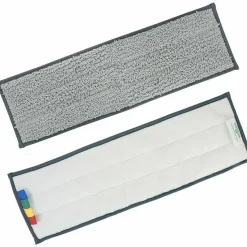 Unger Excella Cleaning Pads - Rectangle20" Length - Floor, Mopping - Hook & Loop Fastener, Durable - MicroFiber, Polyester - Green, Black - 1 Each
