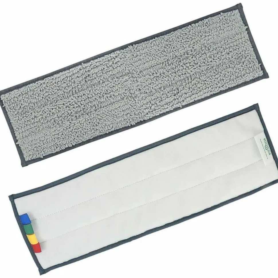 Unger Excella Cleaning Pads - Rectangle20" Length - Floor, Mopping - Hook & Loop Fastener, Durable - MicroFiber, Polyester - Green, Black - 1 Each